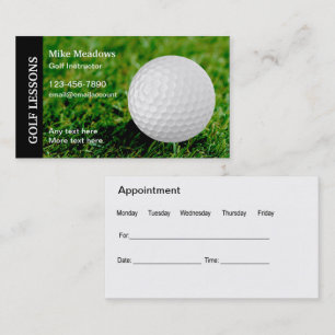 Golf Instructor Appointment Business Cards