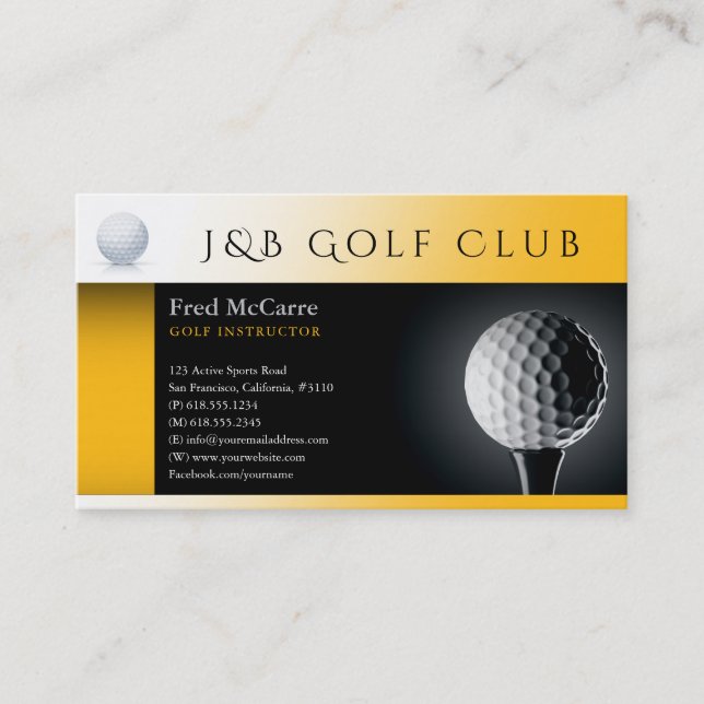 Golf Instructor Green Grass | Best Sports Business Card (Front)