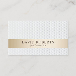 Golf Instructor Modern Gold Stripe Business Card