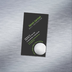 Golf Instructor   Professional Black Magnetic Business Card