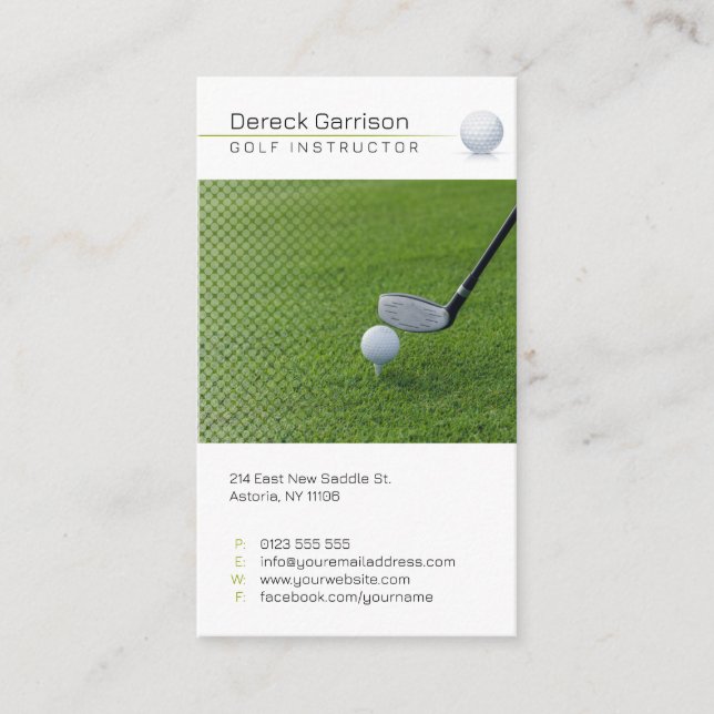 Golf Instructor | Professional Teacher Business Card (Front)