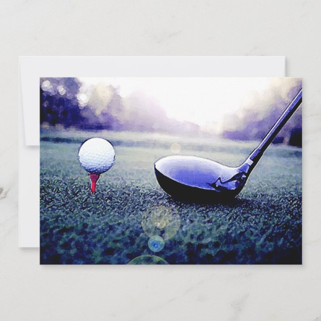 Golf Invitations - Golf Ball & Bat Artwork (Front)