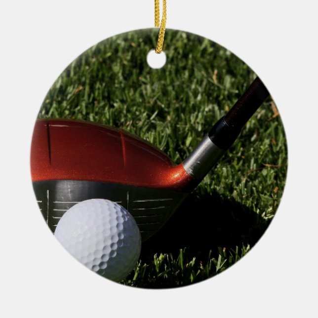Golf Iron and Ball Ornament (Front)