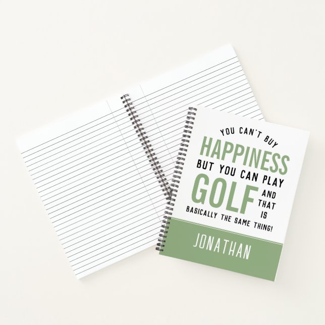 Golf is Happiness Funny Golf Lover Gift Notebook (Inside)