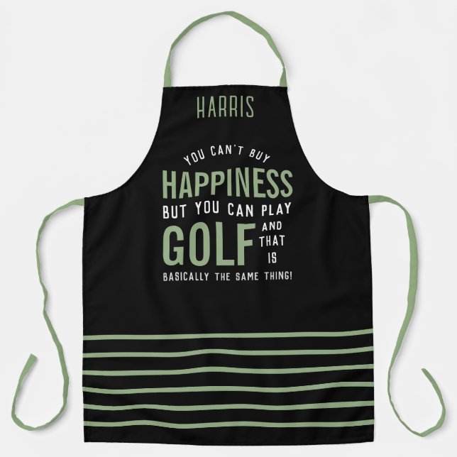 Golf is Happiness Funny Golf Lover Gifts Apron (Front)