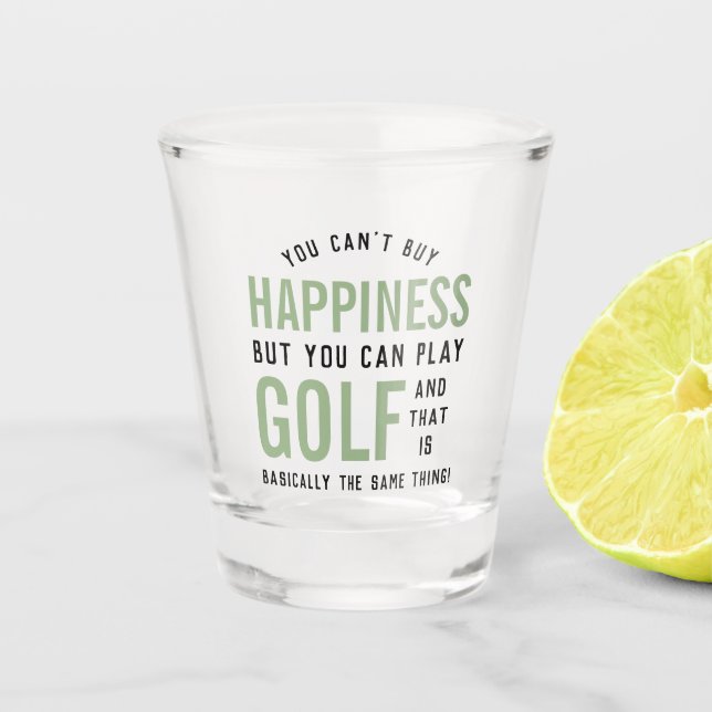 Golf is Happiness Funny Golf Lover Gifts Shot Glass (Front)
