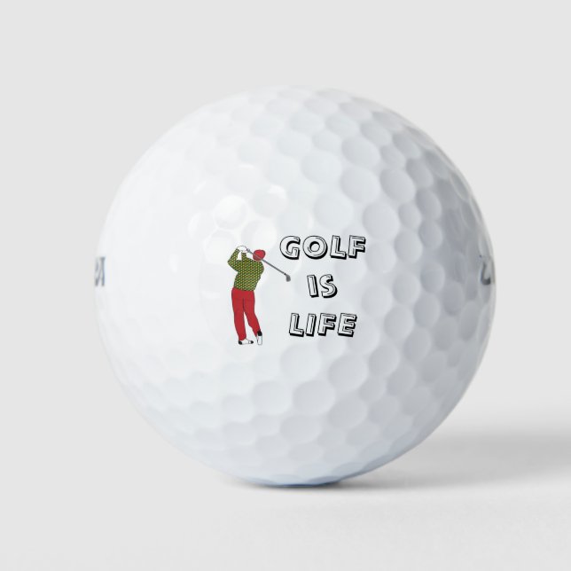 GOLF is LIFE, Golfer, Golf Quote Balls (Front)