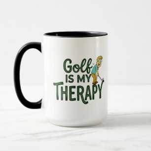 Golf is My Therapy Mug - Funny Golfer Coffee Cup