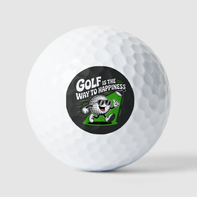 Golf is the way to happiness balls (Front)