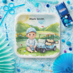 Golf It’s a Boy Baby Shower Paper Plates