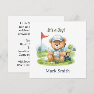 Golf It’s a Boy Baby Shower Paper Plates Invitation