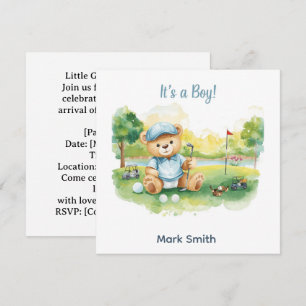 Golf It’s a Boy Baby Shower Paper Plates Invitation