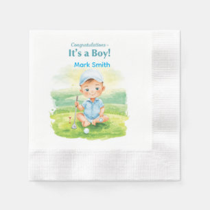 Golf It's Boy for Baby Shower Napkin