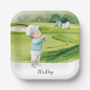 Golf It's Boy for Baby Shower Paper Plate