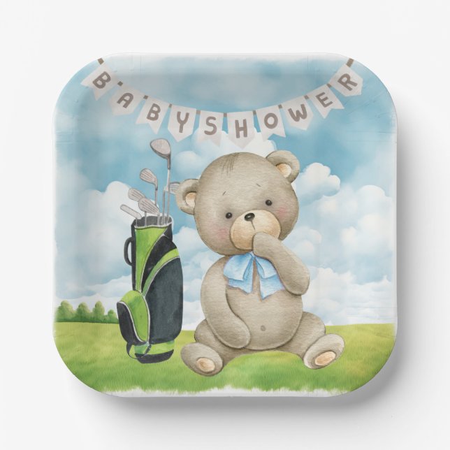 Golf  It's Boy for Baby Shower   Paper Plate (Front)