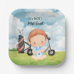 Golf It's Boy for Baby Shower Paper Plate