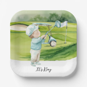 Golf It's Boy for Baby Shower Paper Plate