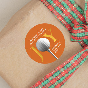 Golf Joy & Peace Christmas Classic Round Sticker