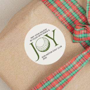 Golf Joy & Peace Christmas Classic Round Sticker