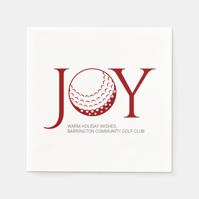 Golf Joy & Peace Christmas Napkin (Front)