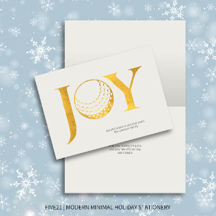 Golf Joy & Peace Folded Christmas Holiday Card