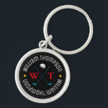 golf keychain<br><div class="desc">A nice design for a golf player...  personalised with his name and initials...  editable black background colour</div>