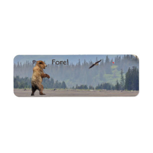 golf label with bear and eagle