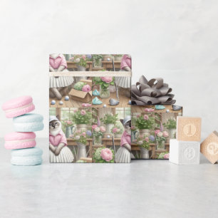 Golf lady golfer themed for cat lovers wrapping paper