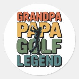 Golf Legend Grandpa Papa Classic Round Sticker