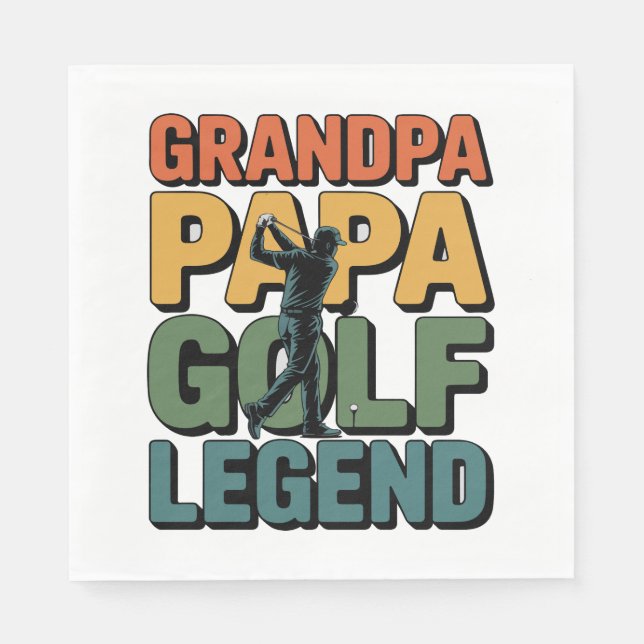 Golf Legend Grandpa Papa Napkin (Front)