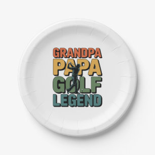 Golf Legend Grandpa Papa Paper Plate