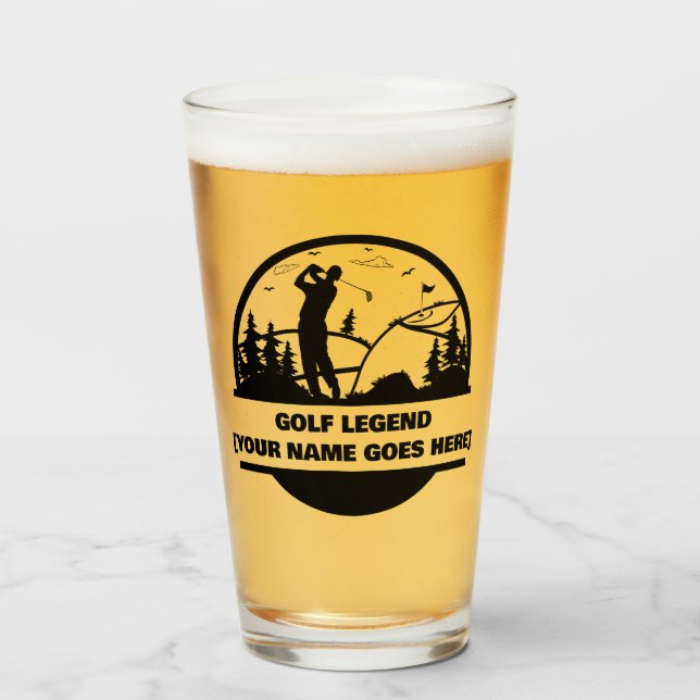 Golf Legend Personalized Beer Glass For Golfers (Front Filled)