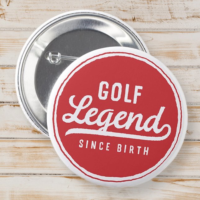 Golf Legend Since Birth Funny Modern Simple 2 Inch Round Button (Creator Uploaded)