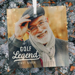 Golf Legend Since Birth Funny Modern Vintage Glass Ornament<br><div class="desc">Design is composed of vintage style typography - Funny Humourous - Golf Legend Since Birth.</div>