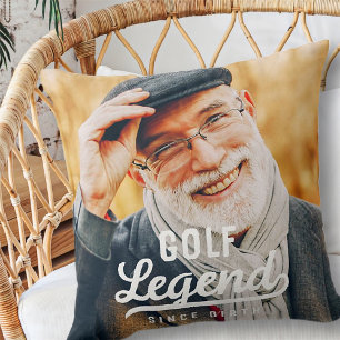 Golf Legend Since Birth Funny Modern Vintage Throw Pillow