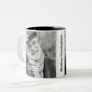 Golf Legend Since Birth Funny Modern Vintage Two-Tone Coffee Mug