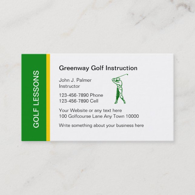 Golf Lessons Business Card (Front)