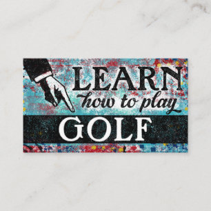 Golf Lessons Business Cards - Blue Red