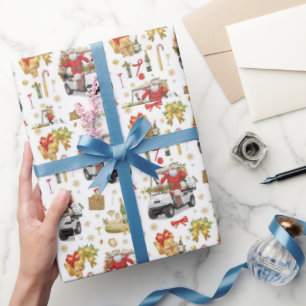 Golf “Let’s Par-Tee” Christmas Party Pattern Wrapping Paper