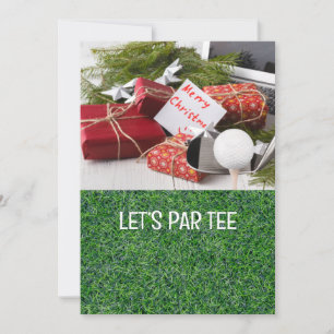 Golf Let’s Par tee for Christmas Invitation