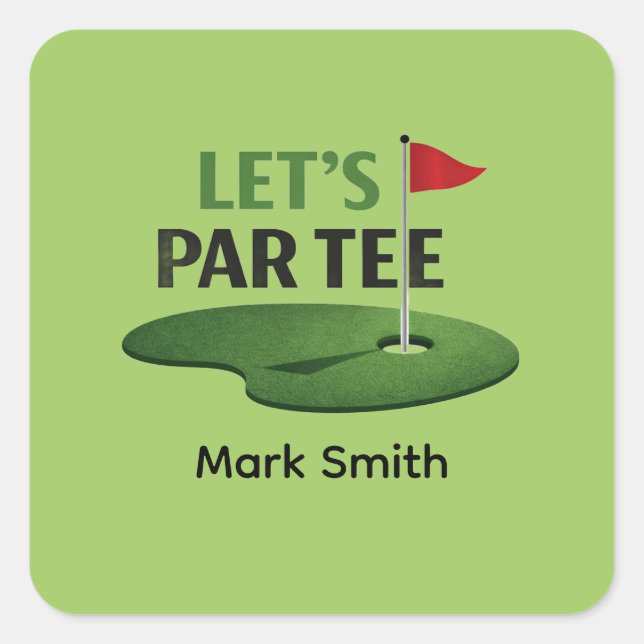 Golf Let’s Par Tee Napkins | Golf Bachelor Party  Square Sticker (Front)