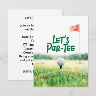 Golf Let’s Par-Tee Party Invitation Postcard