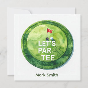 Golf Let’s Par-Tee Putting Green Party  Invitation