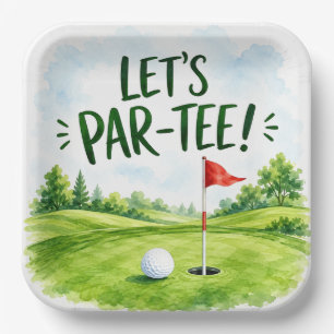 Golf Let’s Par-Tee Putting Green Party  Paper Plate