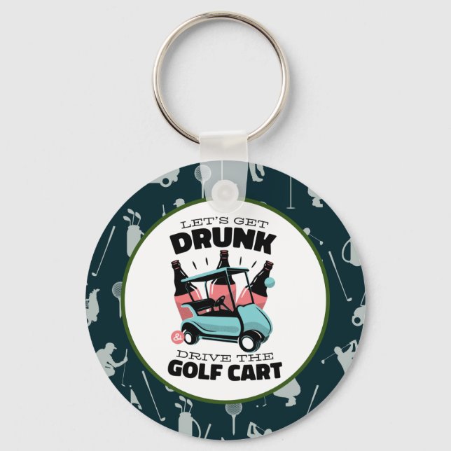 Golf Let’s Par tee with golf cart Keychain (Front)
