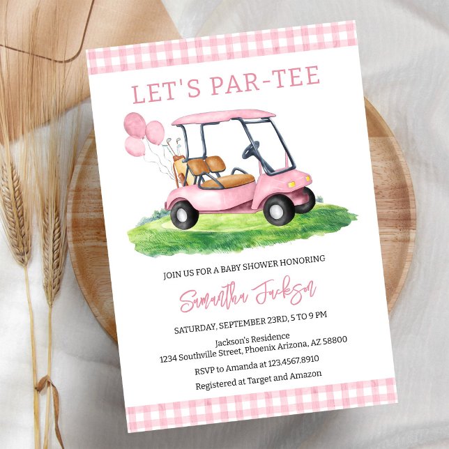Golf Let's Par-tee Baby Shower Invitation (Creator Uploaded)