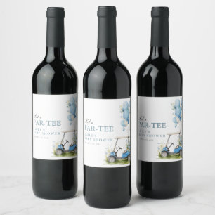 Golf Let's Par-tee Boy Baby Shower Wine Label
