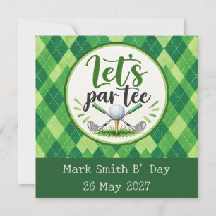 Golf Let's Par Tee for Golfer Party Invitation
