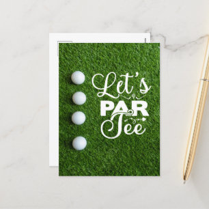 Golf Let's Par Tee Holiday Postcard
