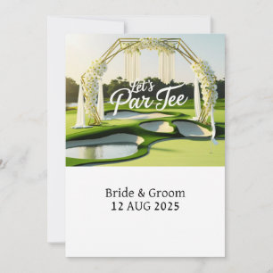 Golf Let's Par Tee text on Putting Green Invitation